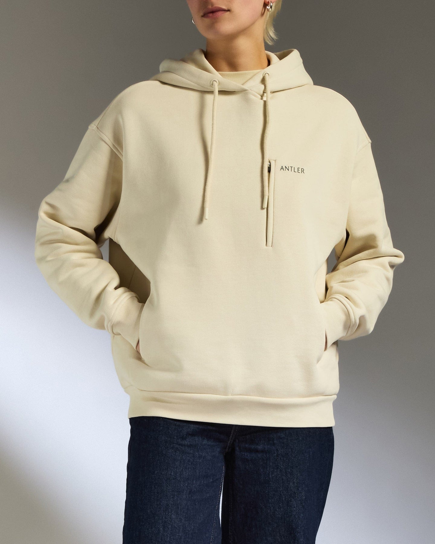 Antler Luggage -  Travel Essential Hoodie in Cream - Apparel Travel Essential Hoodie in Cream | Travel Clothing & Accessories