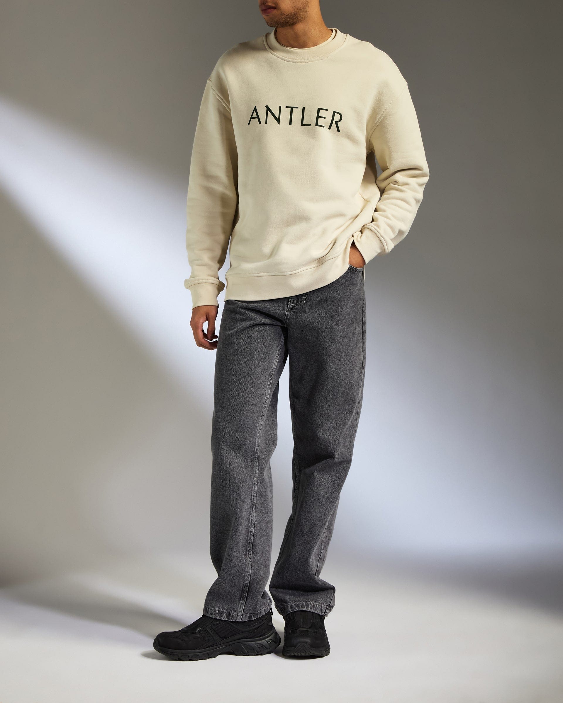 Antler Luggage -  Travel Essential Sweatshirt in Cream - Apparel Travel Essential Sweatshirt in Cream