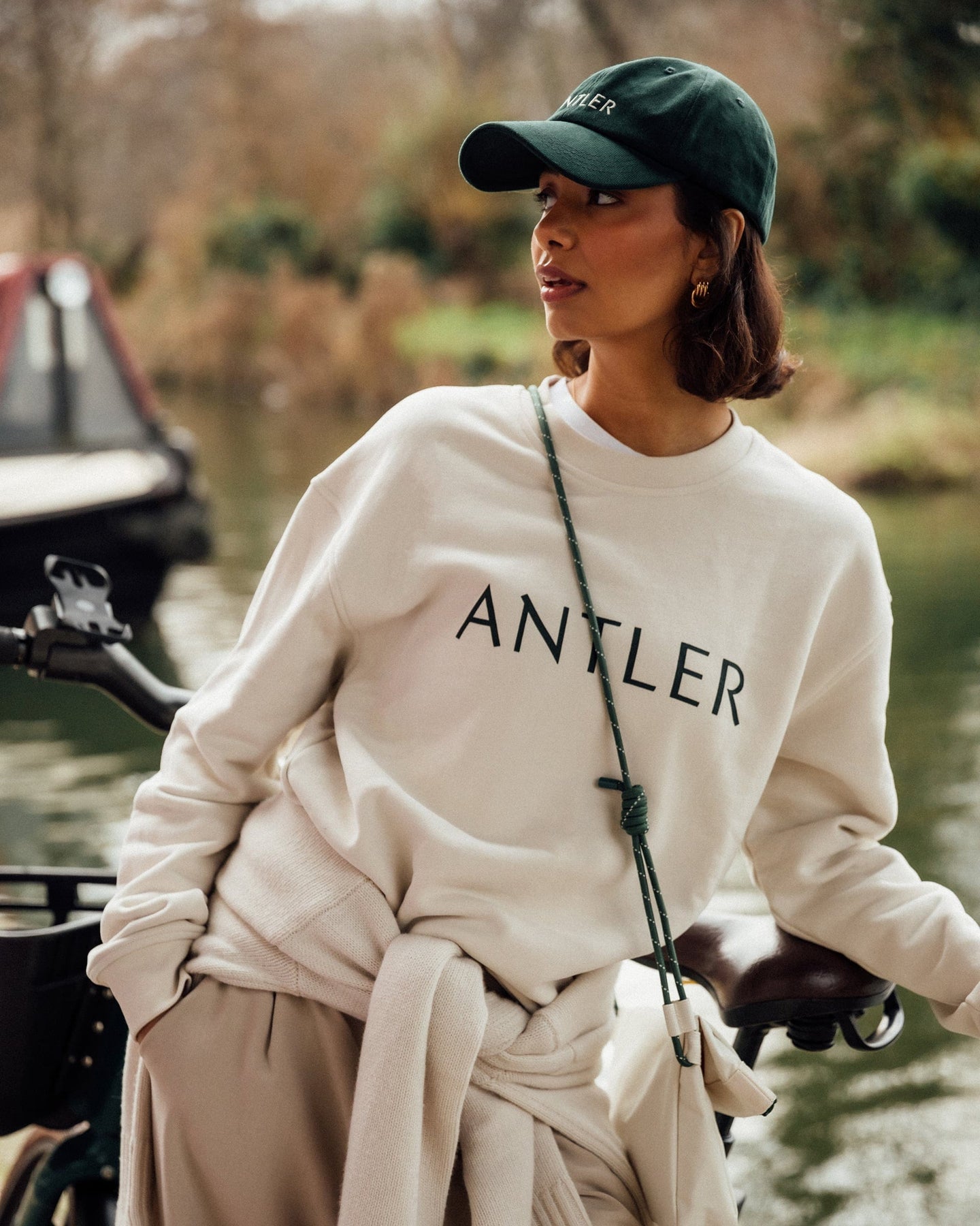 Antler Luggage -  Travel Essential Sweatshirt in Cream - Apparel Travel Essential Sweatshirt in Cream | Travel Clothing & Accessories
