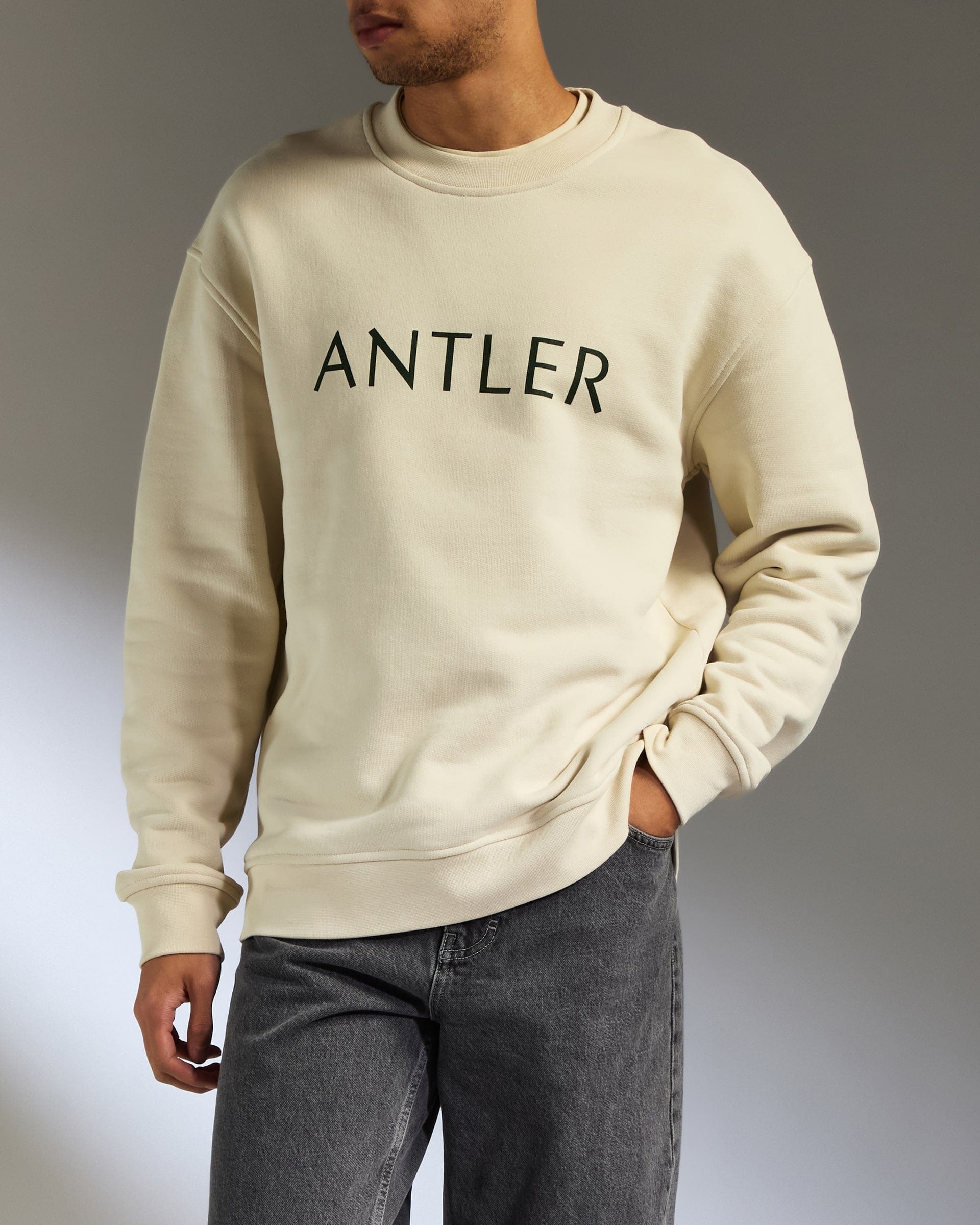 Antler Luggage -  Travel Essential Sweatshirt in Cream - Apparel Travel Essential Sweatshirt in Cream | Travel Clothing & Accessories