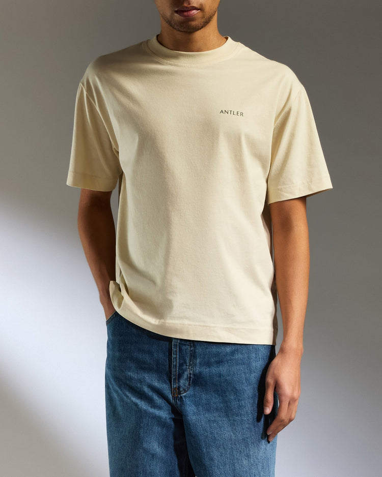 Antler Luggage -  Travel Essential T-Shirt in Cream - Apparel Travel Essential T-Shirt in Cream | Travel Clothing & Accessories