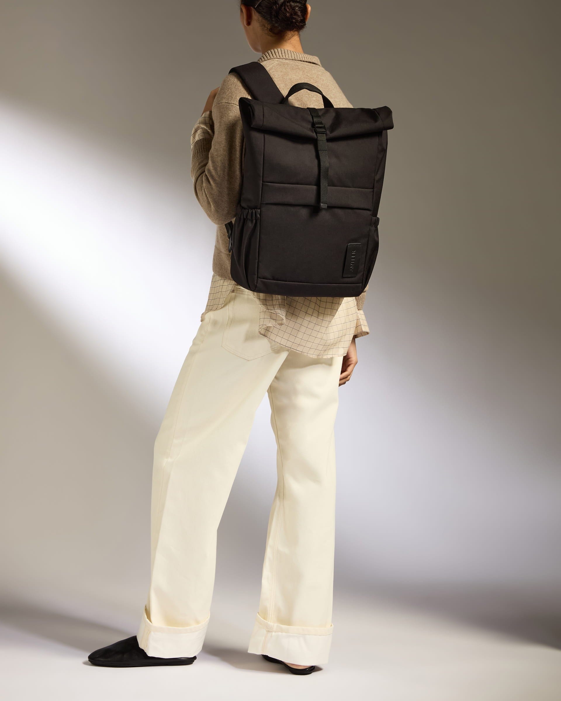 Antler Luggage -  Urban Core Rolltop Backpack in Black - Backpack | Large Urban Core Rolltop Backpack in Black