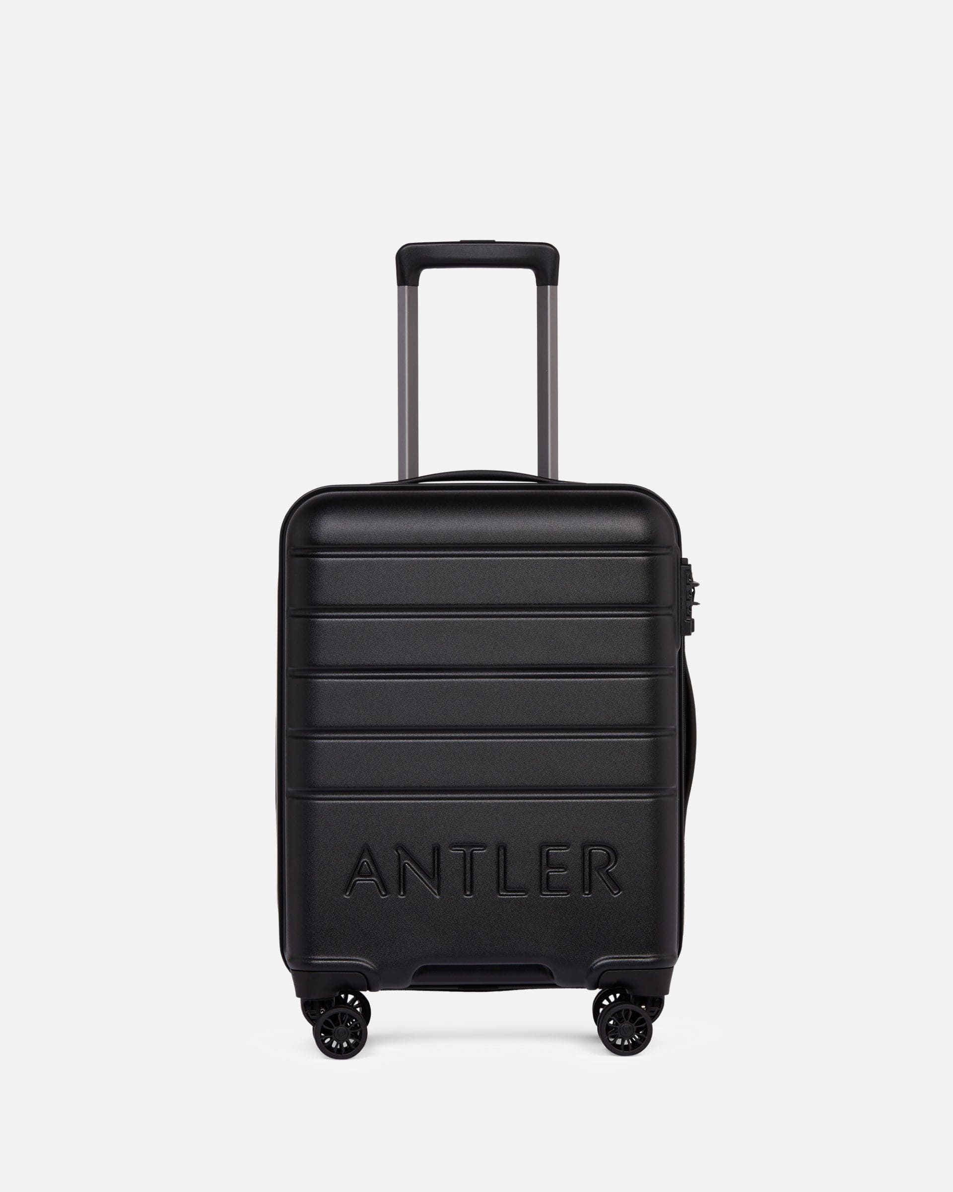 Antler UK Luggage -  Logo cabin in black - Hard Suitcases Logo Cabin Suitcase Black | Lightweight Hard Shell Luggage