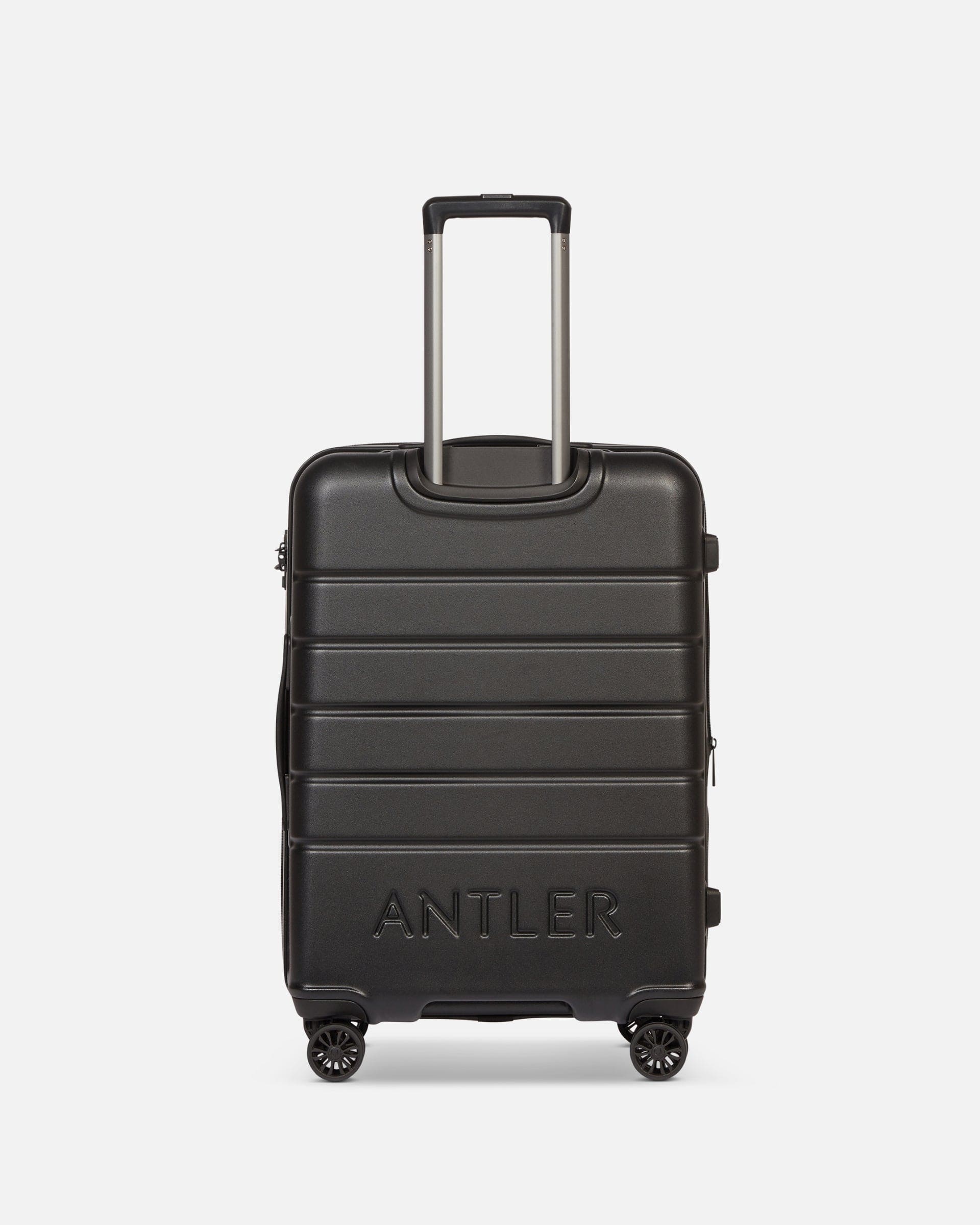 Antler UK Luggage -  Logo medium in black - Hard Suitcases Logo Medium Suitcase Black | Lightweight Hard Shell Luggage