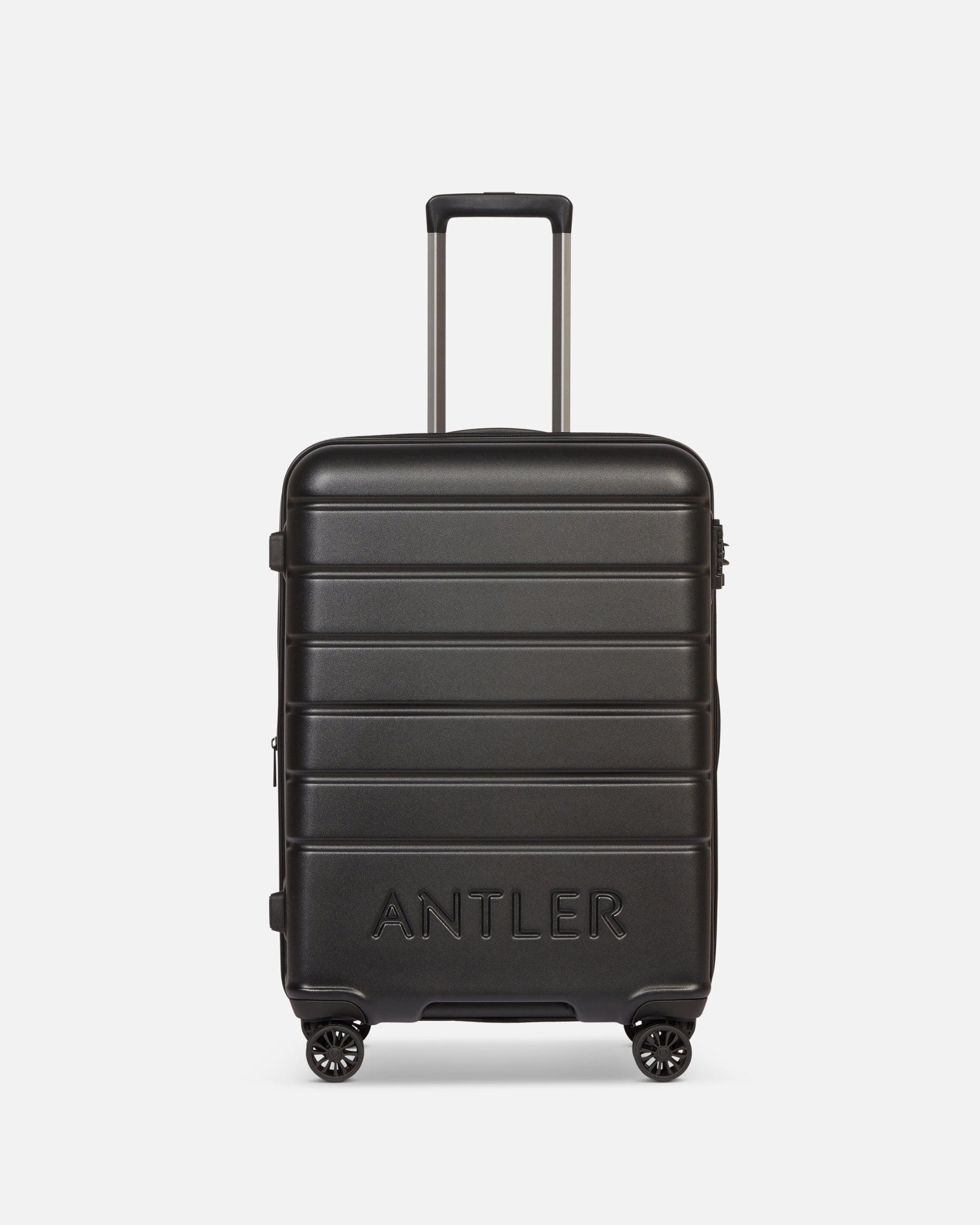 Antler UK Luggage -  Logo medium in black - Hard Suitcases Logo Medium Suitcase Black | Lightweight Hard Shell Luggage