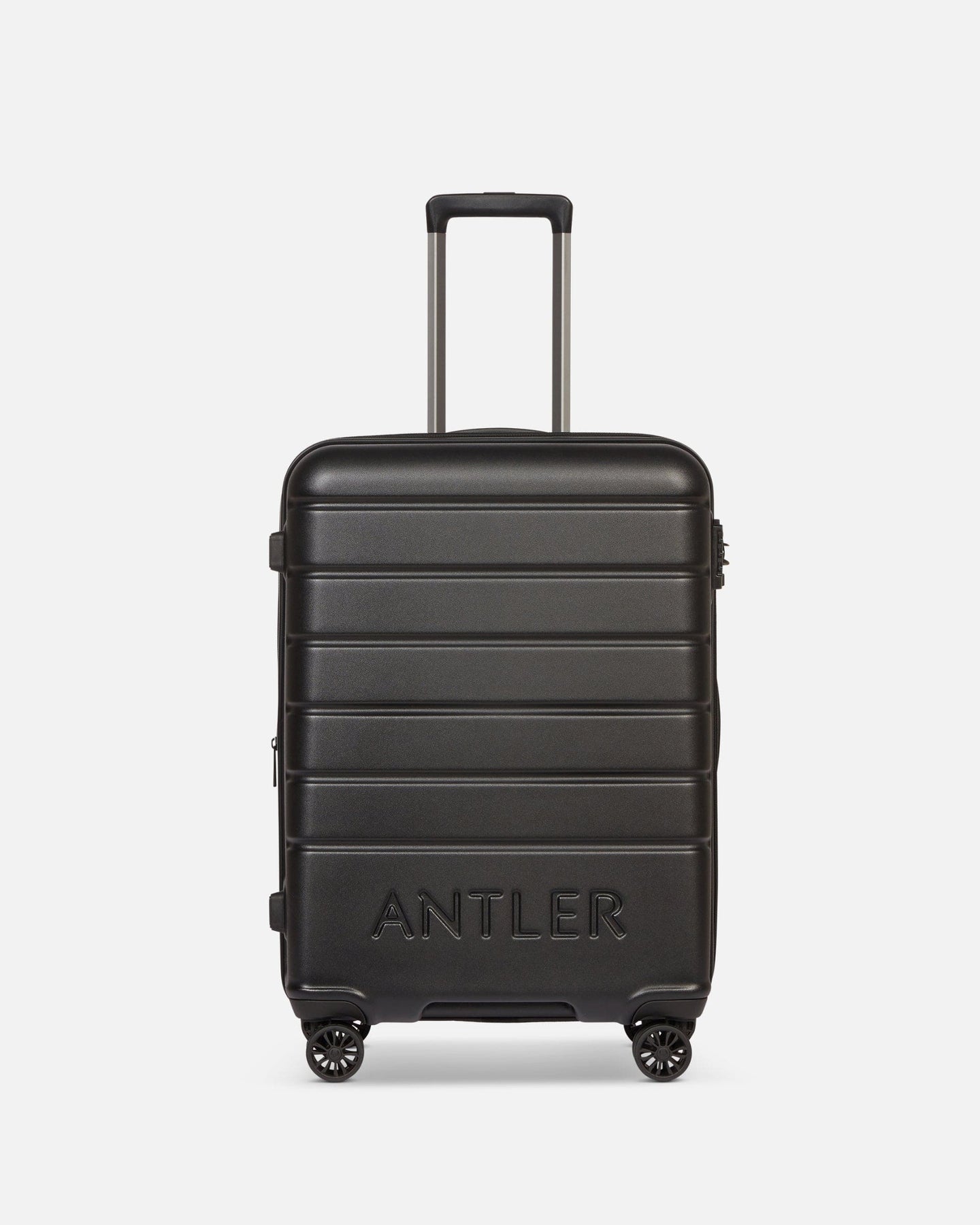 Antler UK Luggage -  Logo medium in black - Hard Suitcases Logo Medium Suitcase Black | Lightweight Hard Shell Luggage