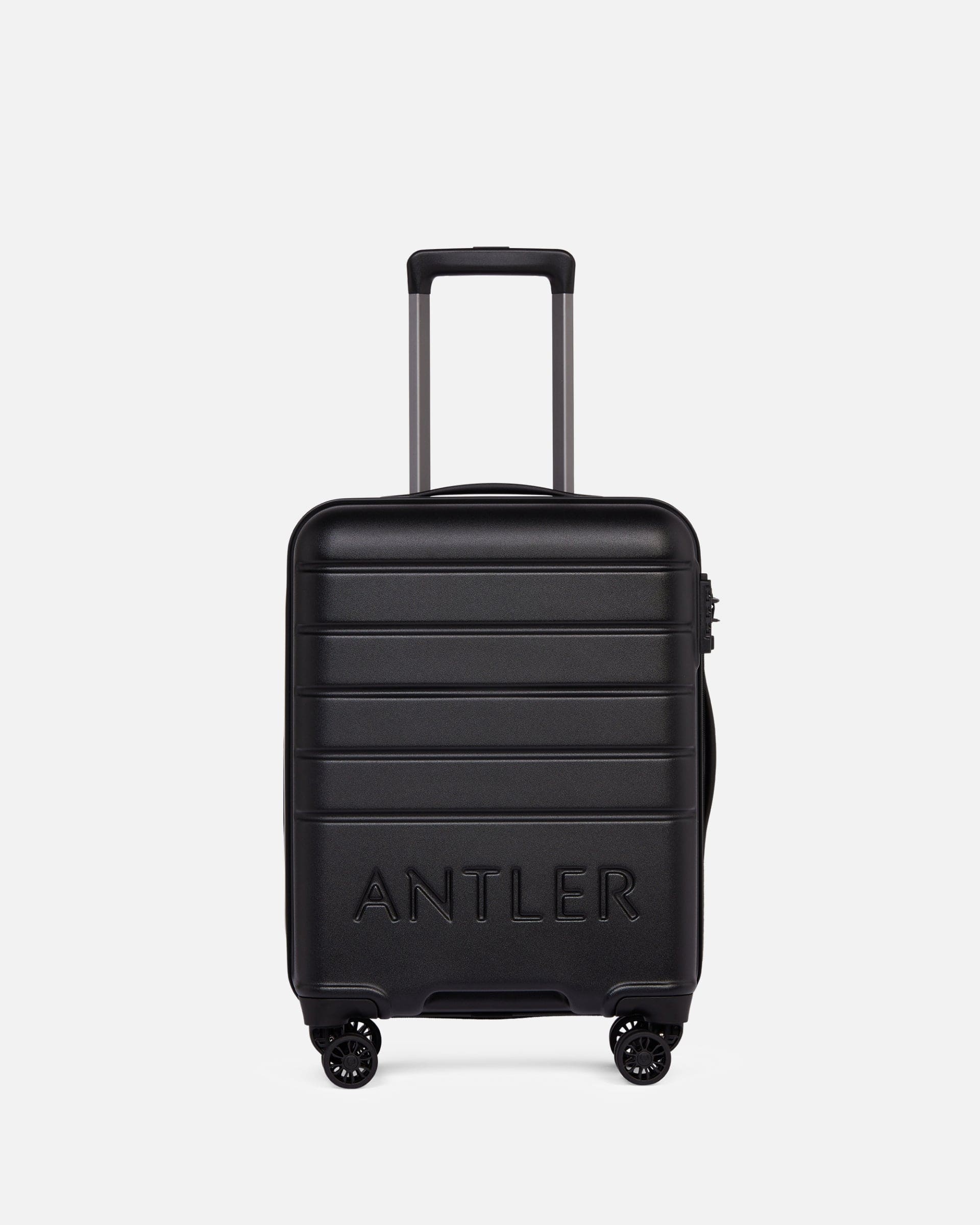 Antler UK Luggage -  Logo set in black - Hard Suitcases Logo Set of 3 Suitcases Black | Lightweight Hard Shell Luggage