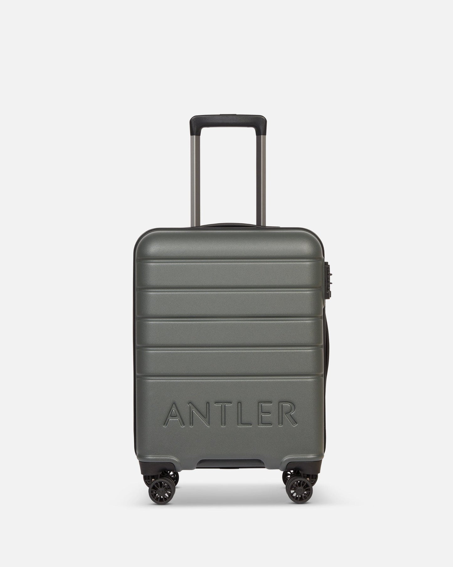 Antler UK Luggage -  Logo set in moss grey - Hard Suitcases Logo Set of 3 Suitcases Grey | Lightweight Hard Shell Luggage