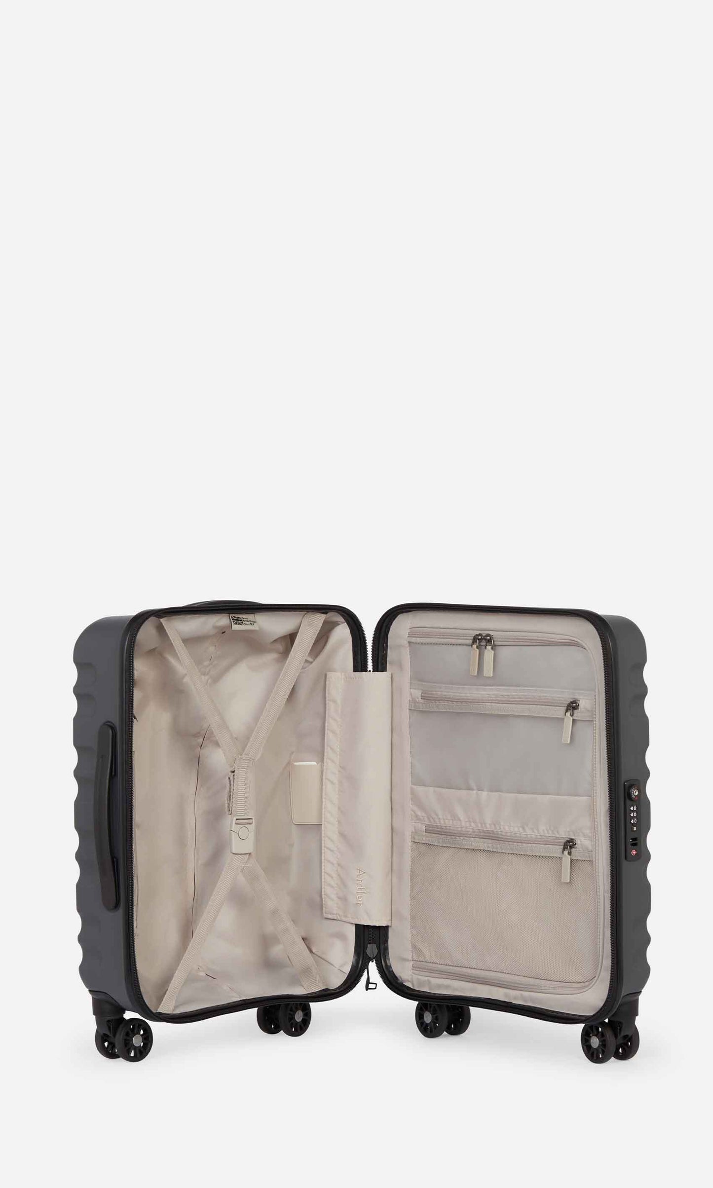 Antler Luggage -  Clifton cabin in slate - Hard Suitcases Clifton Cabin Suitcase 55x40x20cm Slate (Grey) | Hard Suitcase | Antler UK