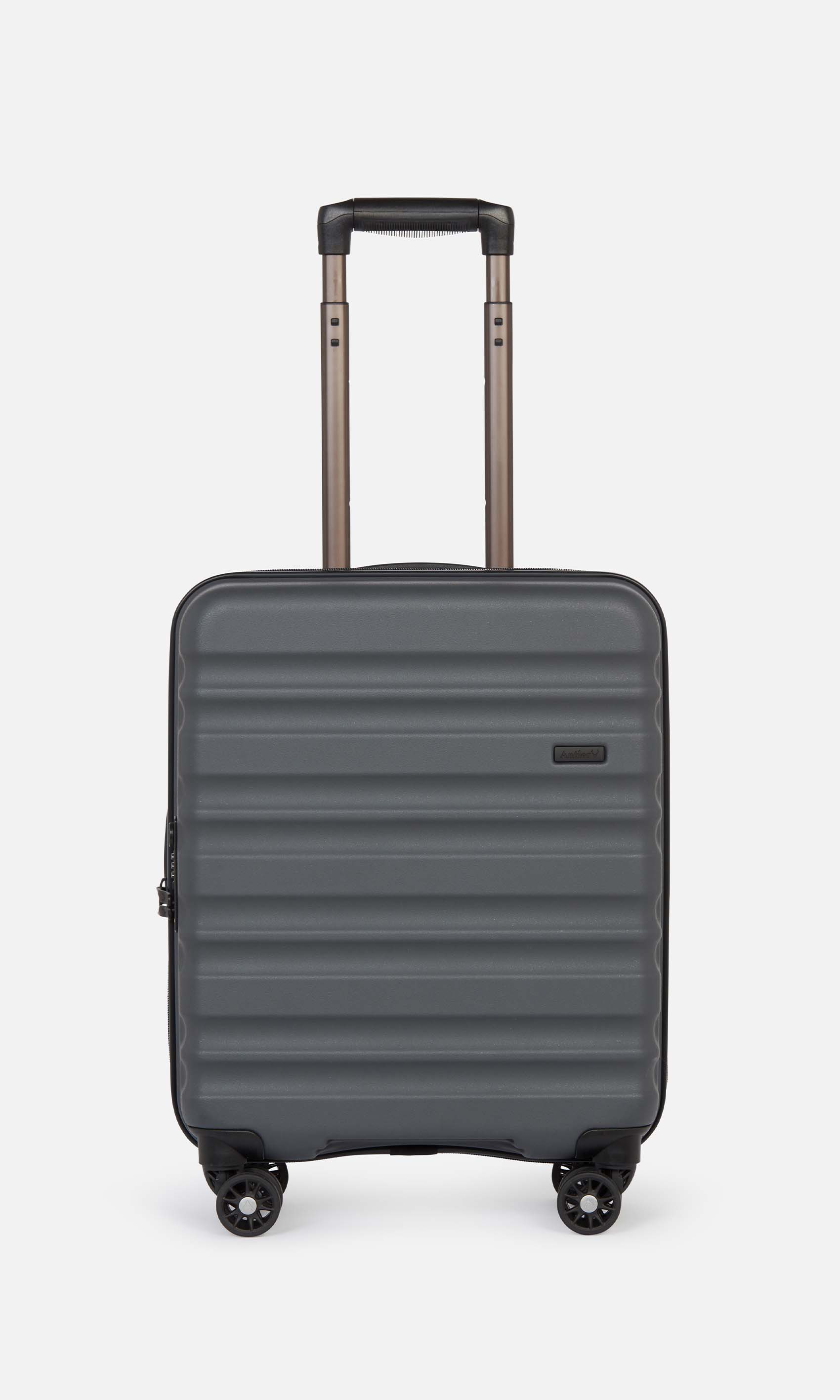 Antler Luggage -  Clifton cabin in slate - Hard Suitcases Clifton Cabin Suitcase 55x40x20cm Slate (Grey) | Hard Suitcase | Antler UK