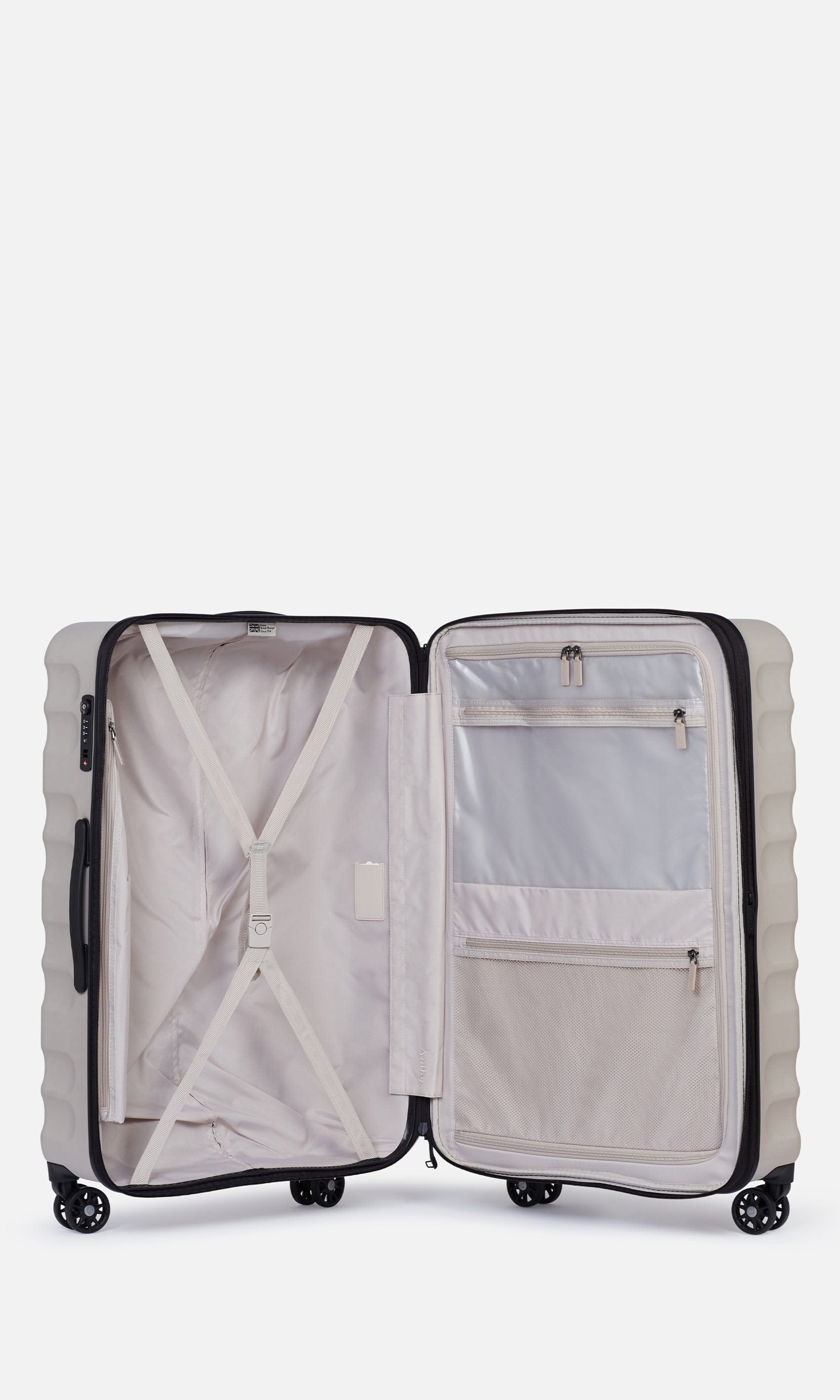 Antler Luggage -  Clifton large in taupe - Hard Suitcases Clifton Large Suitcase Taupe (Beige) | Hard Suitcase | Antler UK