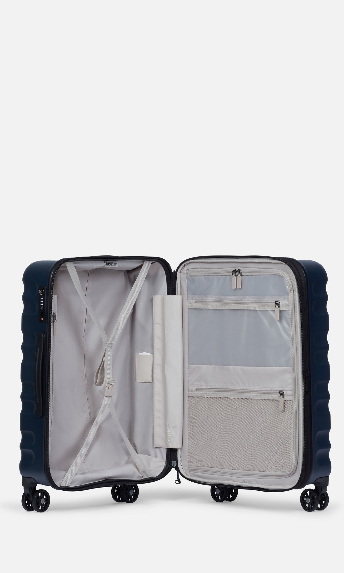 Antler Luggage -  Clifton medium in navy - Hard Suitcases Clifton Medium Suitcase Navy | Hard Suitcase | Antler UK